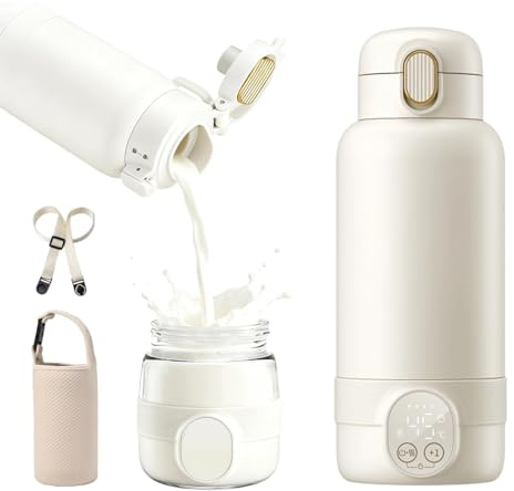 Portable Milk Warmer for Travel, 500ml Large Capacity