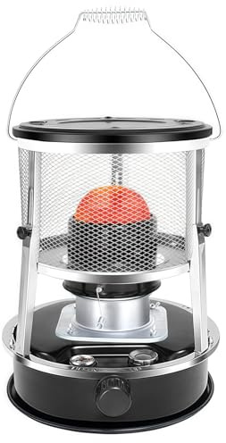 SAYEYBU Tragbarer Petroleumofen, Petroleumheizungen für Innenbereich, Nicht Elektrischer 2 in 1 Ofen und HeizgeräT für Camping, Drinnen und DraußEn, Terrasse, Deck, Zuhause,Schwarz,Metal Chimney