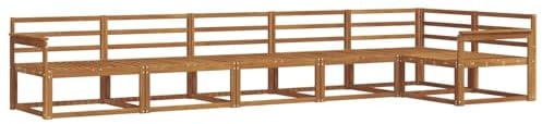 vidaXL Outdoor-Sofagarnitur 6 pcs Natur Massivholz Akazie, Garten Lounge Möbel, modernes Outdoor Sofa, langlebiges Patio Sectional Sofa, Akazien entspannendes Set für Komfort im Hinterhof