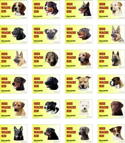 WARNSCHILD 14,5X21CM HIER WACHE ICH ROTTWEILER