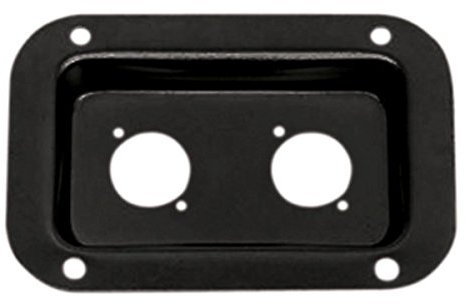 Black connector dish for Neutrik 'D' socket with fixing screws