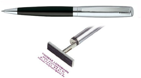 Stempelkugelschreiber Heri Classic Light schwarz/silber vom Kaufhaus2010