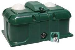 Isoliertes Tränkebecken mit Zwei Trinköffnungen 80 Liter für Großvieh, JFC, isolierte 2 Kugel Balltränke, stromlos frostsicher, bis zu 40 Tiere geeignet