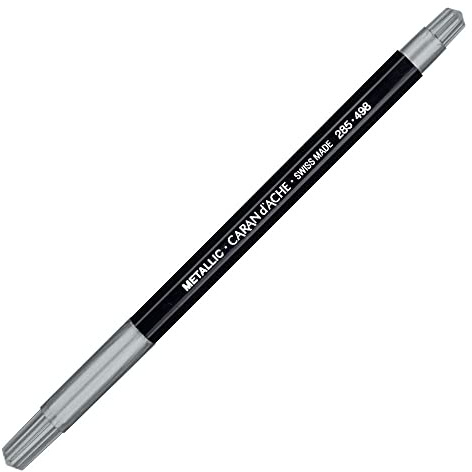 Caran D'Ache Metallic Fibre Bullet Tip Pen 1-2mm Silver