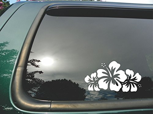 Red Clay Designs 3 Hibiskus Blumen – Die Cut Vinyl Fenster Sticker/Aufkleber Für Auto Oder LKW 7,6 x 12,7 cm