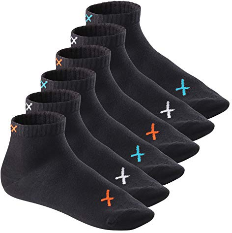 CFLEX Lifestyle Herren & Damen Kurzschaft Socken (6 Paar), Baumwoll Quarter Socken