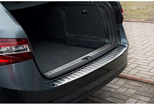 Avisa Edelstahl Heckstoßstangenschutz kompatibel mit Skoda Superb Combi III 2015-2019 & 2019-2024 Inkl. Scout 'Ribs', Silber