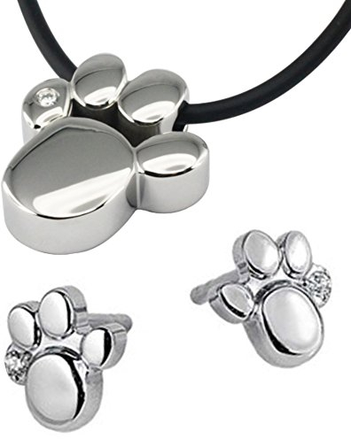 714 und 1387P Pfote Magnetschmuck Set Anhänger Energetix 4you Tatze + 2 Magnet Ohrstecker Pfote Magnetix 2250 + Schmuckbeutel