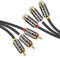J&D Cable alargador 3 RCA, 3 RCA Macho a 3 RCA Hembra, Chapado en oro carcasa de cobre resistente, Cable RCA, para audio y vídeo DVD, TV, 0.9 Meter