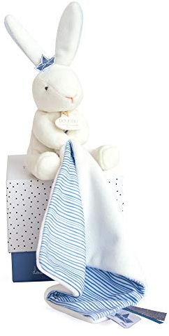 Doudou et Compagnie DC3514 KANINCHEN MATELOT - Marionette mit Decke, blau