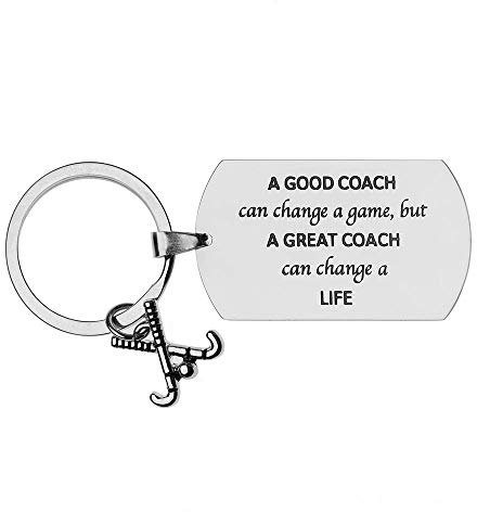 Sportybella Schlüsselanhänger für Feldhockey-Trainer, Feldhockey-Trainer, Geschenk für Damen und Herren, Gut, 3 inches including key ring