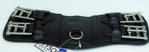 Tysons Breeches Leder Kurzgurt Sattelgurt Mond Anatomisch 24 29 38 cm Schwarz Braun Minishetty Shetty Kurz Gurt (29 cm, Schwarz)
