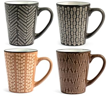 H&H Ethnic Set 6 Mug, Stoneware, Assortite, cc300
