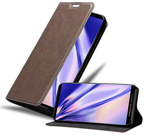 Cadorabo Hülle kompatibel mit Huawei Mate RS aus Premium Kunst Leder Flip Klappbare Stoßfeste Magnetische [Standfunktion] [Kartenfächern] Cover Hülle für Huawei Mate RS Tasche in Braun