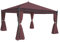 Mendler Pergola Cadiz, Garten Pavillon, stabiles 7cm-Gestell mit Seitenwand - rot-braun 4x4m