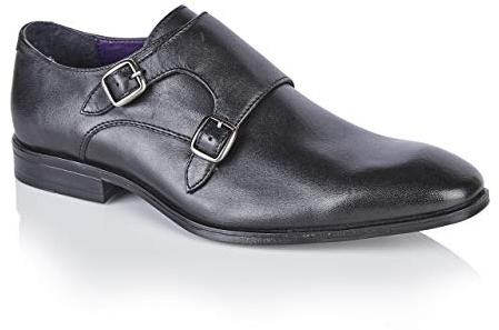 Silver Street London Men's Bourne Monk Formal/Office Leather Shoe (7 UK, Black)