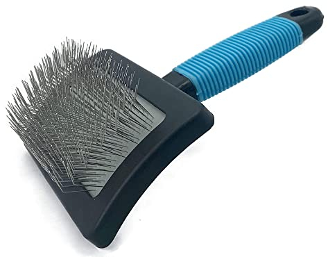 Goldendoodles-Zupfbürste für Hunde, groß, feste Zupfbürste mit weicher Massage-Pflegebürste, Edelstahlstifte, Drahtbürste und Enthaarung, 25 mm