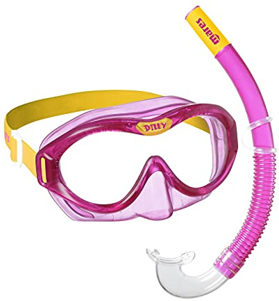 Mares Combo Dilly – Schnorchelset Kinder 4–7 Jahre, weiche TPE-Maske mit flexiblem Glas, ergonomischer Schnorchel mit Silikonmundstück