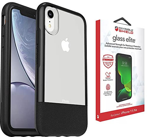 OtterBox Statement Series for iPhone XR Case with ZAGG Screen Protector, Extreme Shatter Protection - Bundle - (Clear/Black)