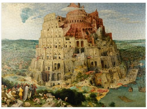 The Tower of Babel 1563 von Pieter Bruegel The Elder - Premium 1000 Teile Puzzle für Erwachsene