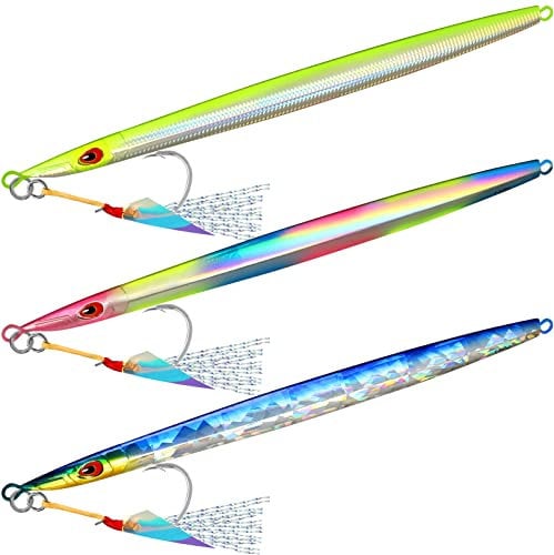 TRUSCEND Multi-Function Metal Blade Baits - Spoons & Jigging Lures for Pike, Mackerel, Cod, Trout, Perch & Bass - Surf Fishing Lure with Tail Spinners