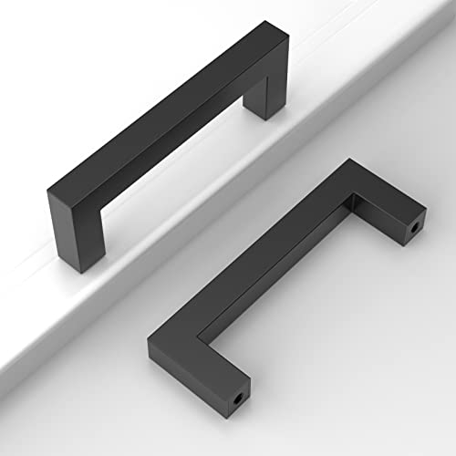 Amerdeco 20 Piezas Tiradores de Cocina 96mm Negro Para Armarios y Cajones - Manillas de Acero Inoxidable Para Muebles - Tirador 6003