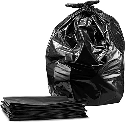 Venuscello® Heavy Duty Bin Liners Bags | 100 Plastic Black Refuse Builders Bags 18 x 29 x 39 in 200 Gauge Rubbish Bags for Gardening Construction Garbage Waste