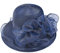 HilyBony Kentucky Derby-Sonnenhut mit breiter Krempe, faltbar, UV-Schutz, Sommer, Strand, Sonnenhut, Teeparty, Fascinator, navy, M