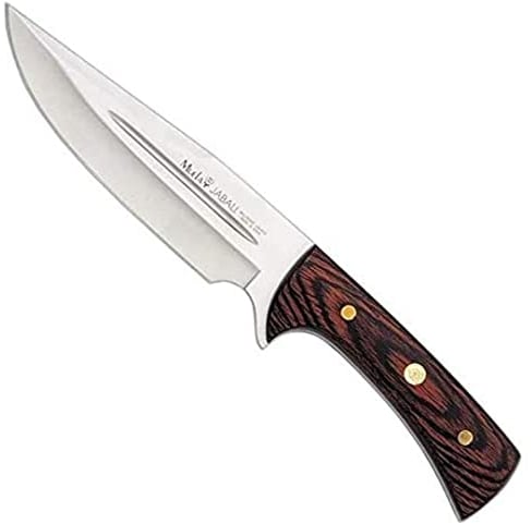 LO TRINCO YO Cuchillo Muela JABALI-17E hoja de acero MoVa de 17 cm y empuñadura de madera coral. Ideal para Caza, Pesca, Supervivencia y Bushcraft
