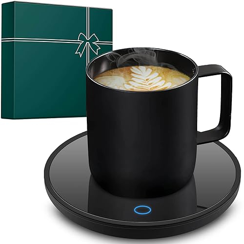Calentador de Tazas de café, Calentador eléctrico de Velas con Apagado automático, Calentador de Tazas para Escritorio de Oficina, ajustes de Temperatura, Calentador de Tazas eléctrico para Bebidas