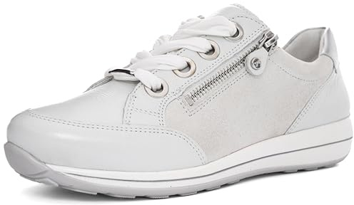 ara Damen Osaka Sneaker, Nebbia,Weiss,Silber, 42 EU Weit