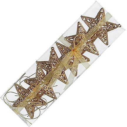 Garneck 6st Weihnachtsschmuck Roségoldene Baumspitze Weihnachtskugeln Zum Aufhängen Bauernhaus-baumspitze Beleuchtete Christbaumspitzen Sternenschmuck 3D Weihnachtsutensilien Sternform PVC