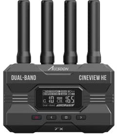 Accsoon CineView HE 2.4G/5G Wireless Video Transmitter HDMI 1080P 60FPS, 60ms Latency, 1200ft/350m Range, UVC Streaming, Monitoring 4 Devices, for Live, Filmmaker (1xT)