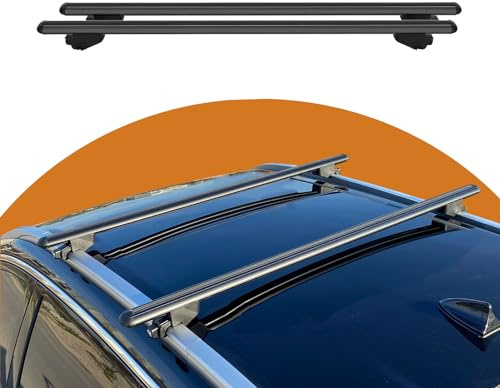 Cross Auto Accessories-Dachgepäckträger Kompatibel Mit Dacia Lodgy 5 Doors 2012-2023; Aluminium Abschließbare- Dachträger Für Autos Mit Bündigen Dachschienen, 2 Pcs Schwarz