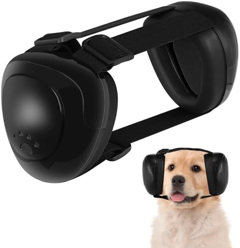 BERGWERK Hunde-Ohrenschützer, Geräuschunterdrückung, 25 dB NRR-Ohrstöpsel für Gehörschutz, Größe M, Schwarz
