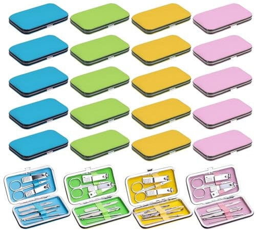 Manicure Set Bulk, Nail Clippers Kit Stainless Steel Fingernail Clippers Set, Sturdy Nail Tip Cutter Trimmers Professional Grooming Toenail Clippers Personal Pedicure Kits Gift (24 Pack 8 in 1)