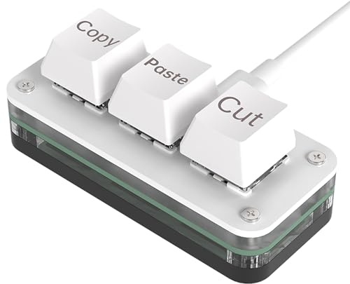 BRIMFORD Programmable Keypads USB-C Customized Copy Paste Mini 2 Keys with LED Light Mechanical Hot Swap Macro Keyboard (Black)