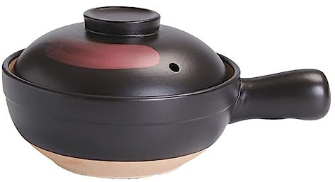 HOLIDYOYO Casserole Terre Cuite Pour Soupe Et Ragoût Pot De Cuisine Avec Poignée Pour Préparation Maison Modèle Émaillée Portion Avec Rayures