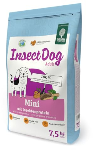 Green Petfood InsectDog Mini (1 x 7,5 kg) | Adult Mini | Premium Trockenfutter für ausgewachsene kleine Hunde | Insektenprotein als einziges tierisches Protein | weizenfrei | Hundefutter | 1er Pack