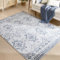 SONGMICS HOME Boho Teppich, 153 x 214 cm, Schlafzimmer Teppich, Wohnzimmerteppich, rutschfesterteppich, waschbarerteppich, flauschig, Dekoration, für Wohnzimmer, mitternachtsblau TAR023Q01