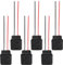 KUOQIY 6 Pièces USB-C Femelle 2 Fils Connecteur de Prise 3A, avec Boucle à Rainure à Pression, Type-C Souder avec 100mm 22 AWG, Double