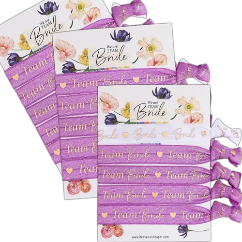 heaven+paper JGA 5 Armbänder Set Team Bride/Braut als Accessoire Deko zum Junggesellinnenabschied für Frauen zur Hochzeit weich & hochwertig
