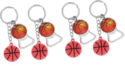 PRETYZOOM 4 Pièces Ouvre-bouteille de sport verre Ouvre-bière ouvre-bouteille de bière porte-clés basket ouvre-bouteille barman décor de porte-clés décapsuleur pour capsules de bouteilles