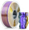 SUNLU Silk PLA Plus 3D Druckerfilament, dreifarbig glänzendes PLA+ Filament 1.75mm, Seidentexturen, 360° enthüllt vielfältige Farben, Maßgenauigkeit +/- 0.02mm, 1kg Spule (2.2lbs), Schwarz Gold Lila