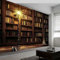 Wandtapete Vintage-Stil Bücherregal Besen Fototapete, Braun Vliestapete Bild Dekoration Wand-Dekor, 250 x 175 cm (B x H) Tapete Panorama Poster für Mädchen, Jungs Schlafzimmer Wohnzimmer