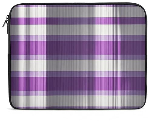 Housse de protection pour ordinateur portable de 17 - Blanc avec rayures violettes