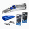 Set bestehend aus einem Teppich- und Vinylmesser Delphin®-2000 und zehn Delphin®-Hakenklingen und zehn Delphin®-Trapezklingen sowie einem Kunststoffköcher.