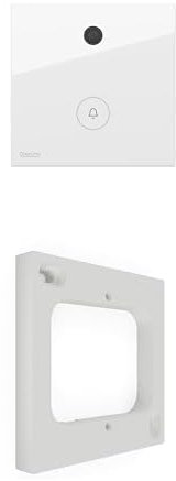 DOORLINE Bundle Snap weiß l die Türklingel mit Kamera I Bildübertragung ohne Cloud per WLAN über die Fritz!Box auf das Fritz!Fon oder Smartphone + Aufputzrahmen