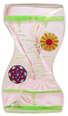 Sablier Liquide Jouets Sensoriels pour Enfant Adulte, Minuterie Liquide Coloré Fidget Toy Minuteur à Bulles, Sablier Motion Bubbler pour Activité, Détente, Anxiété, Autisme, TDAH, Apaisant (#Vert)