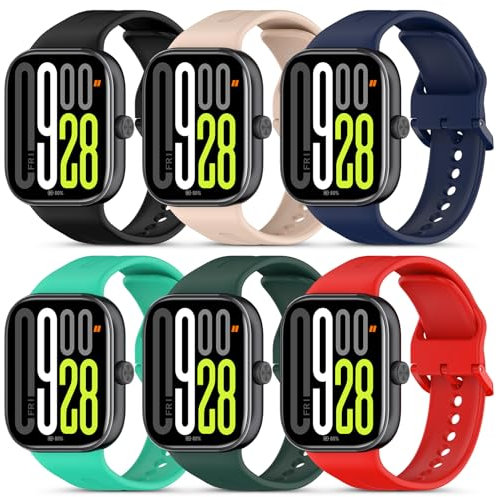 RicGloe 6 Piezas Correas de reloj para Xiaomi Redmi Watch 5/Redmi Watch 4 Hombres Mujeres,Correa de repuesto compatibles con